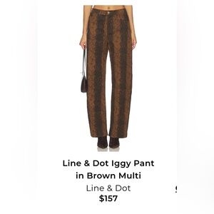 Line & Dot Wide Leg Pants - Brown and Black